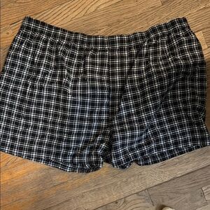 Plaid Black and White Women's Shorts